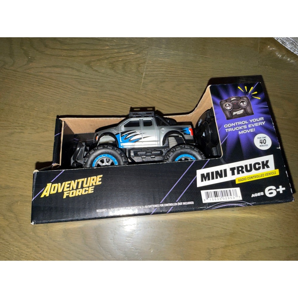 Adventure Force Mini Truck RC Radio Controlled Vehicle Silver Blue 2.4GHz
